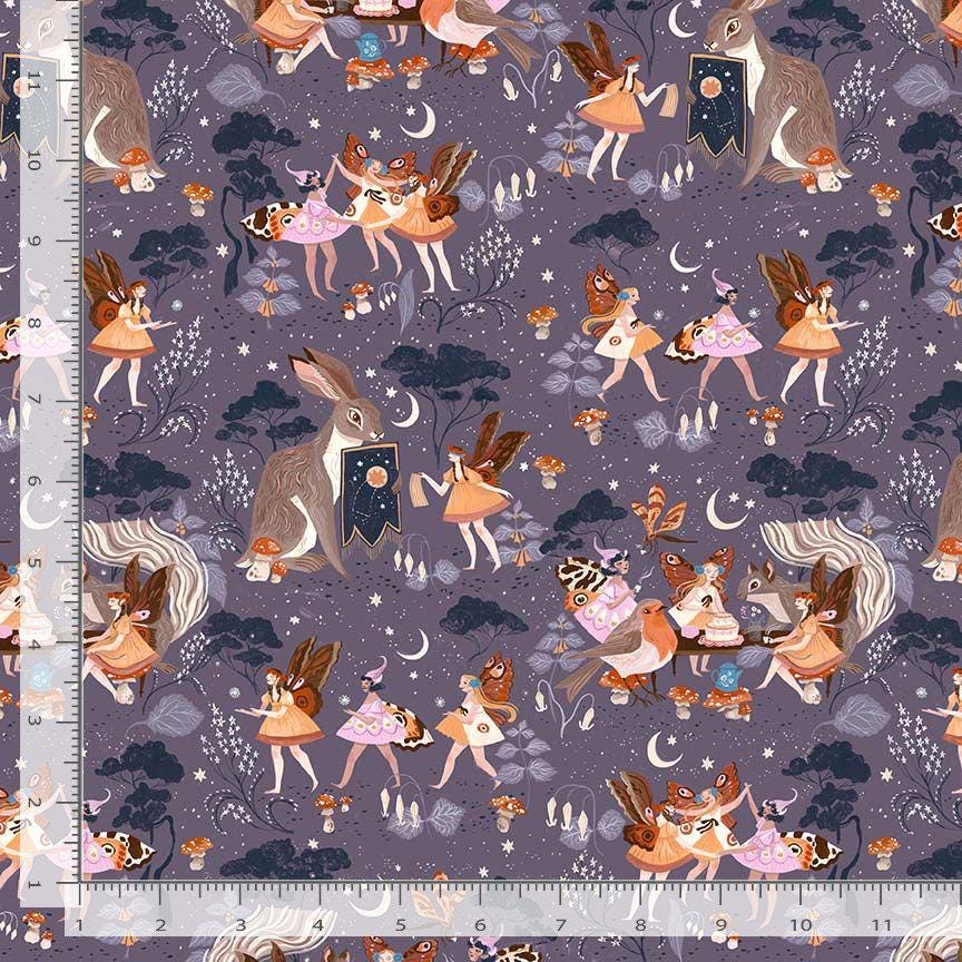 Fairy Solstice – Multi Fabric | Rae Ritchie for Dear Stella | Whimsical Fairy Cotton | Purple Woodland Quilt Fabric | Yardage