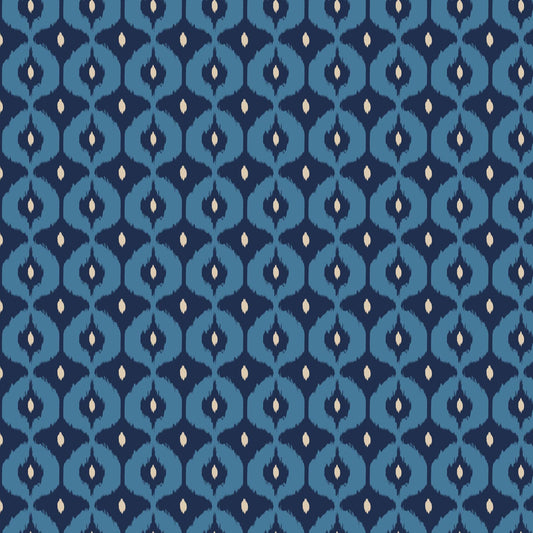 Bazaar Navy Blue Fabric by the Yard | Cloud9 Organic Cotton Quilt Fabric | Modern Geometric Blender 44/45"