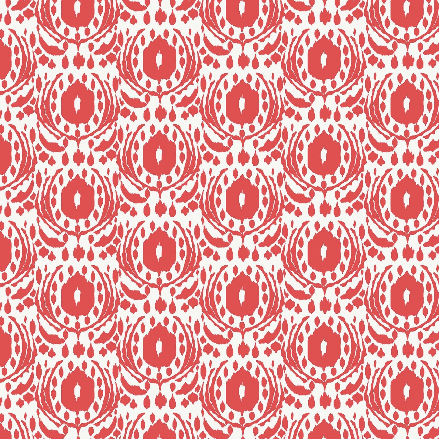 Red Ikat Fabric by the Yard | Cloud9 Organic Cotton Quilt Fabric | Modern Geometric Blender 44/45"
