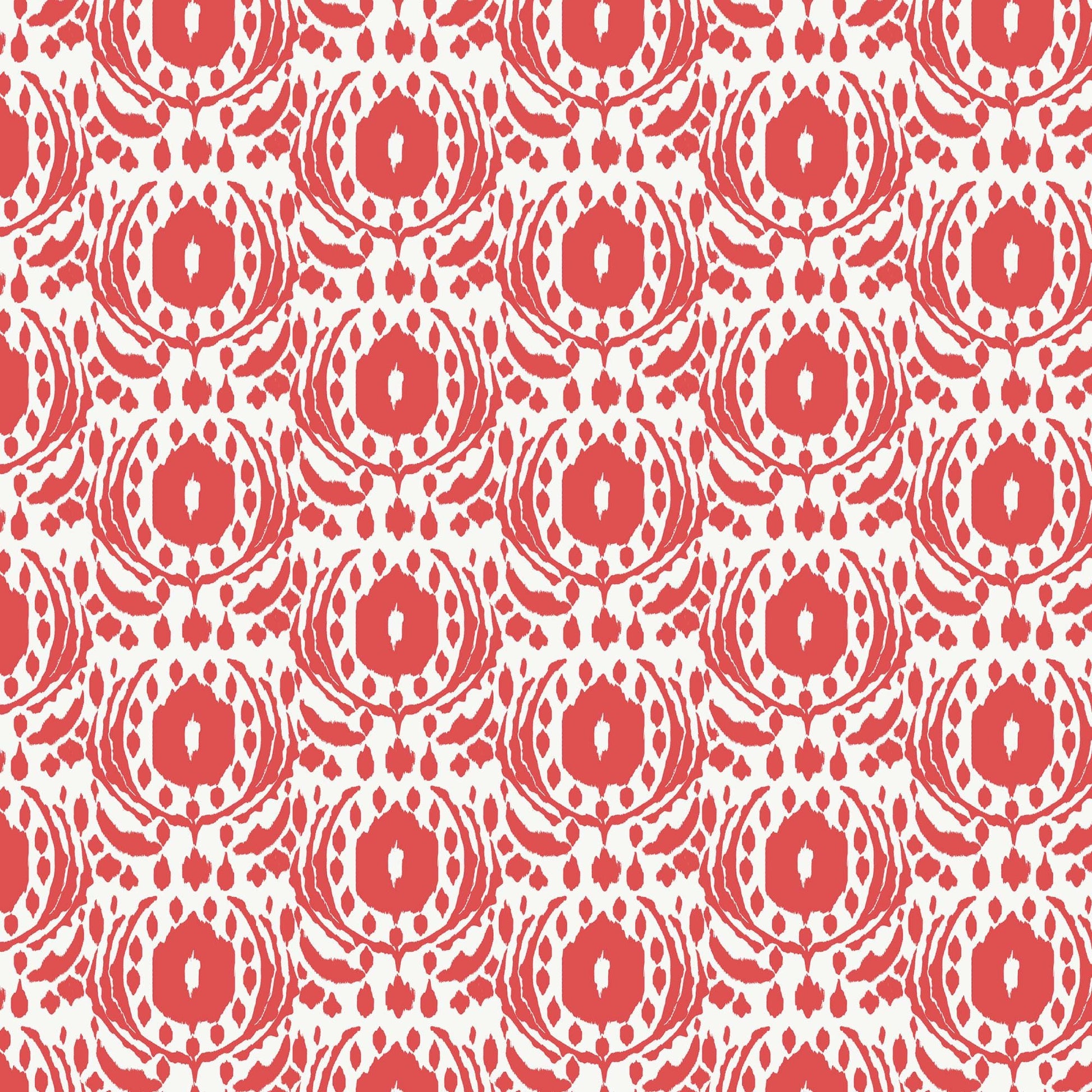 Red Ikat Fabric by the Yard | Cloud9 Organic Cotton Quilt Fabric | Modern Geometric Blender 44/45"