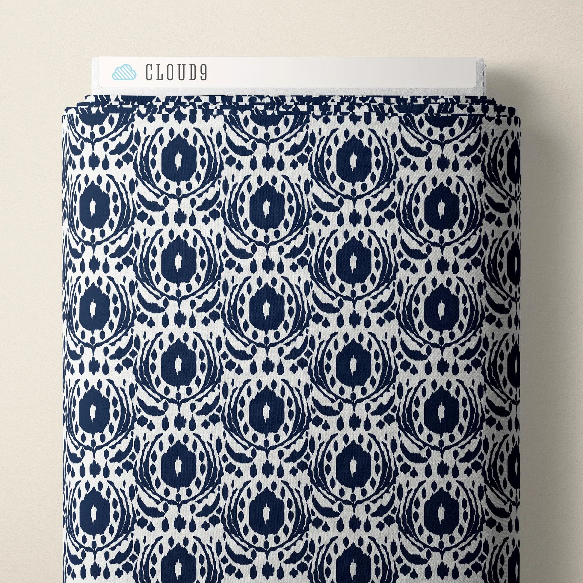 Ikat Navy Fabric by the Yard | Alison Janssen Jubilant | Cloud9 Organic Cotton | Geometric Quilt Fabric | 44 Inch Wide