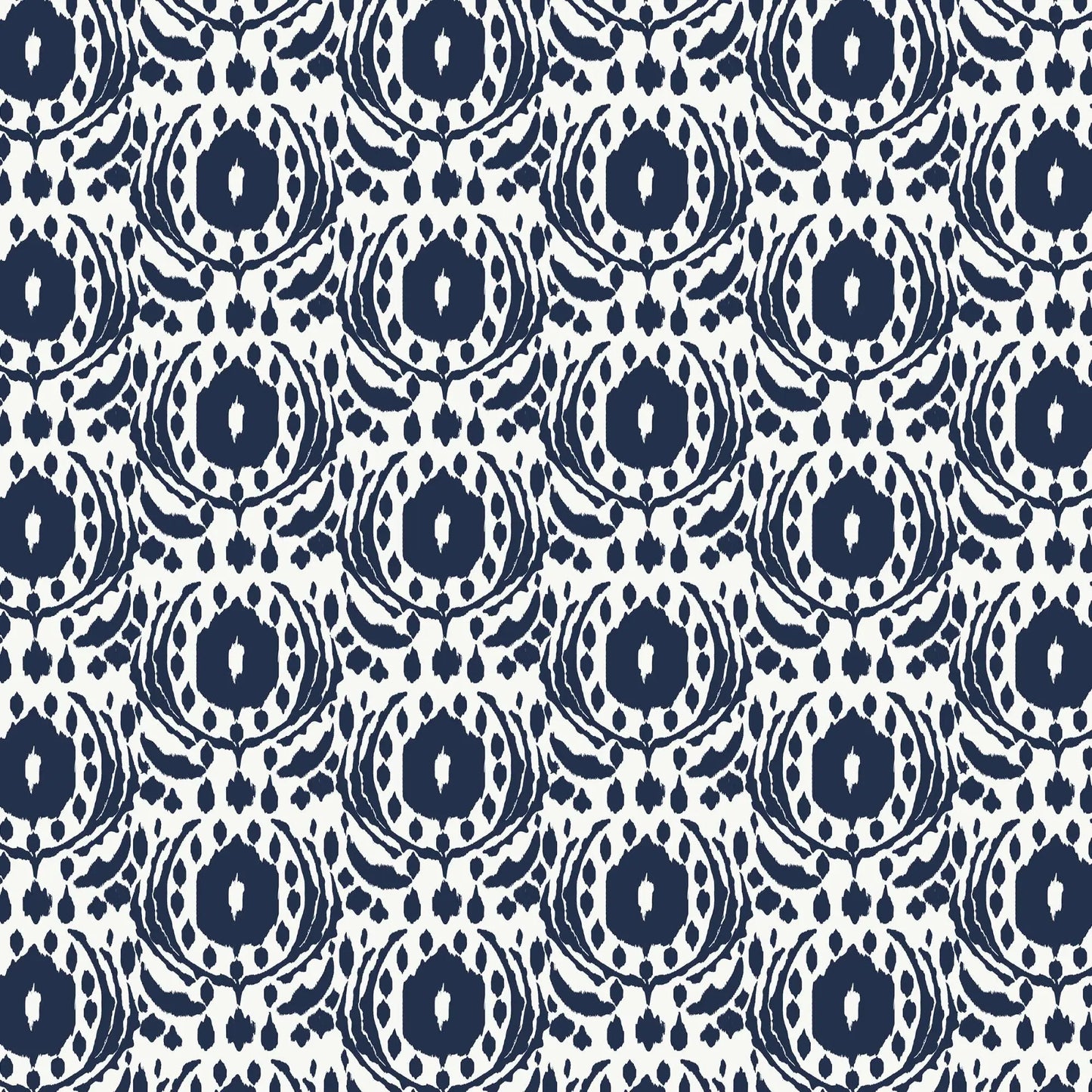 Ikat Navy Fabric by the Yard | Alison Janssen Jubilant | Cloud9 Organic Cotton | Geometric Quilt Fabric | 44 Inch Wide