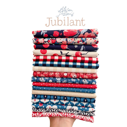 Jubilant Organic Cotton Full Collection Bundle – Alison Janssen for Cloud9 – 17 Print Fat Quarter or Half Yard Quilt Fabric Set