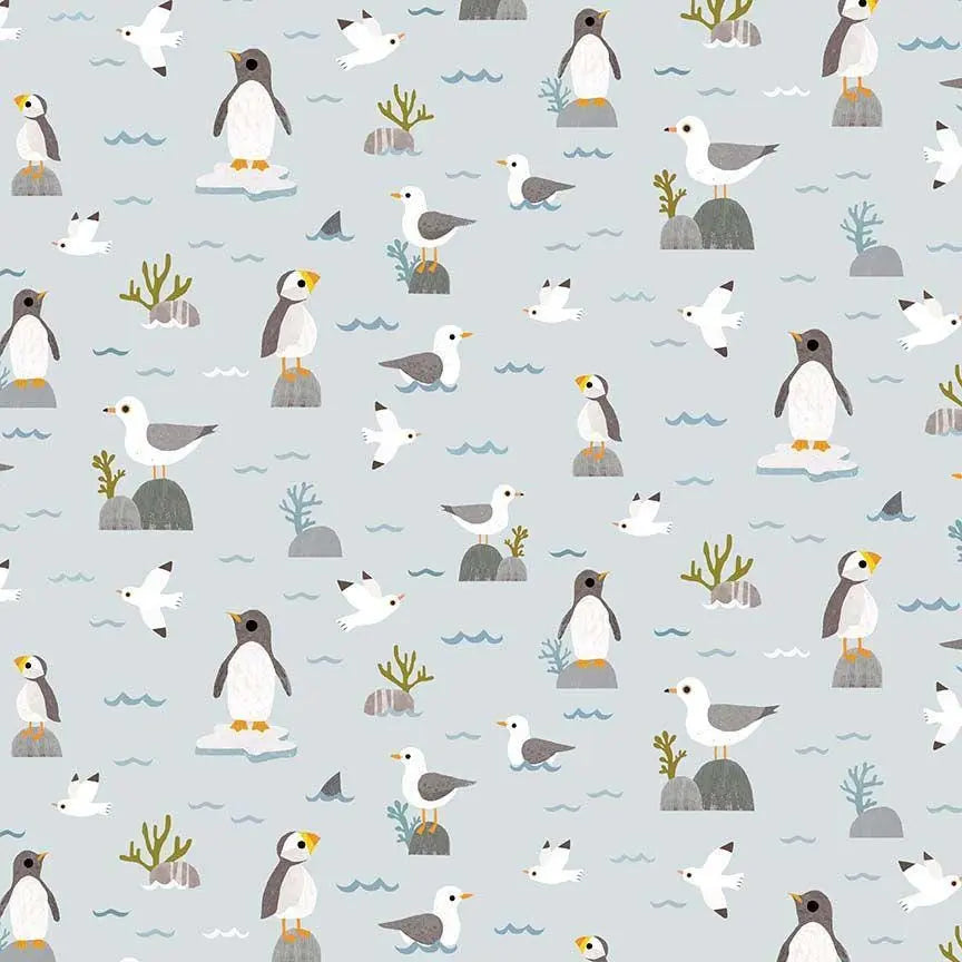 Dear Stella Beyond the Sea Fabric Bundle | Coastal Calm 5 Piece Quilt Bundle | Fat Quarter or Half Yard Cotton Fabric Set