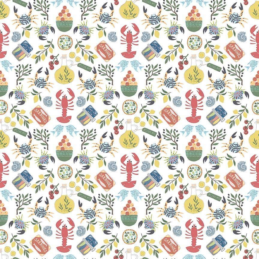 Dear Stella Wanderlust Fabric Bundle | Mediterranean Market 5 Piece Cotton Quilt Bundle | Fat Quarter or Half Yard Coastal Fabric Set