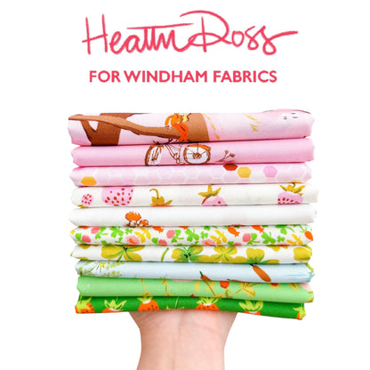 Heather Ross Meadow & Pond Fabric Bundle by Windham Fabrics | 10 Piece Quilt Bundle | Fat Quarter or Half Yard Cotton Fabric Set