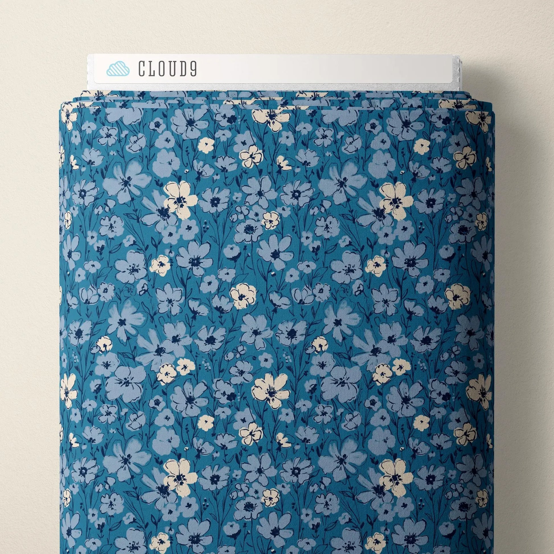 Wildflowers Fabric – Blue, Alison Janssen for Cloud9 Fabrics – Jubilant Collection