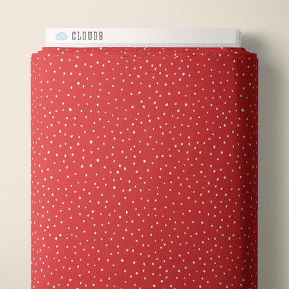 Dots Red Fabric by the Yard | Alison Janssen Jubilant | Cloud9 Organic Cotton | Red Quilt Blender | 44 Inch Wide