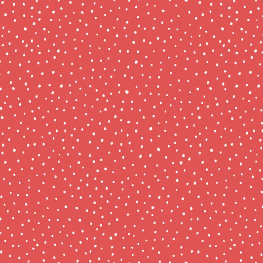 Dots Red Fabric by the Yard | Alison Janssen Jubilant | Cloud9 Organic Cotton | Red Quilt Blender | 44 Inch Wide