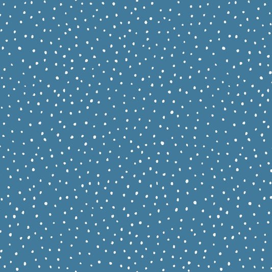 Dots Blue Fabric by the Yard | Alison Janssen Jubilant | Cloud9 Organic Cotton | Blue Quilt Blender | 44 Inch Wide