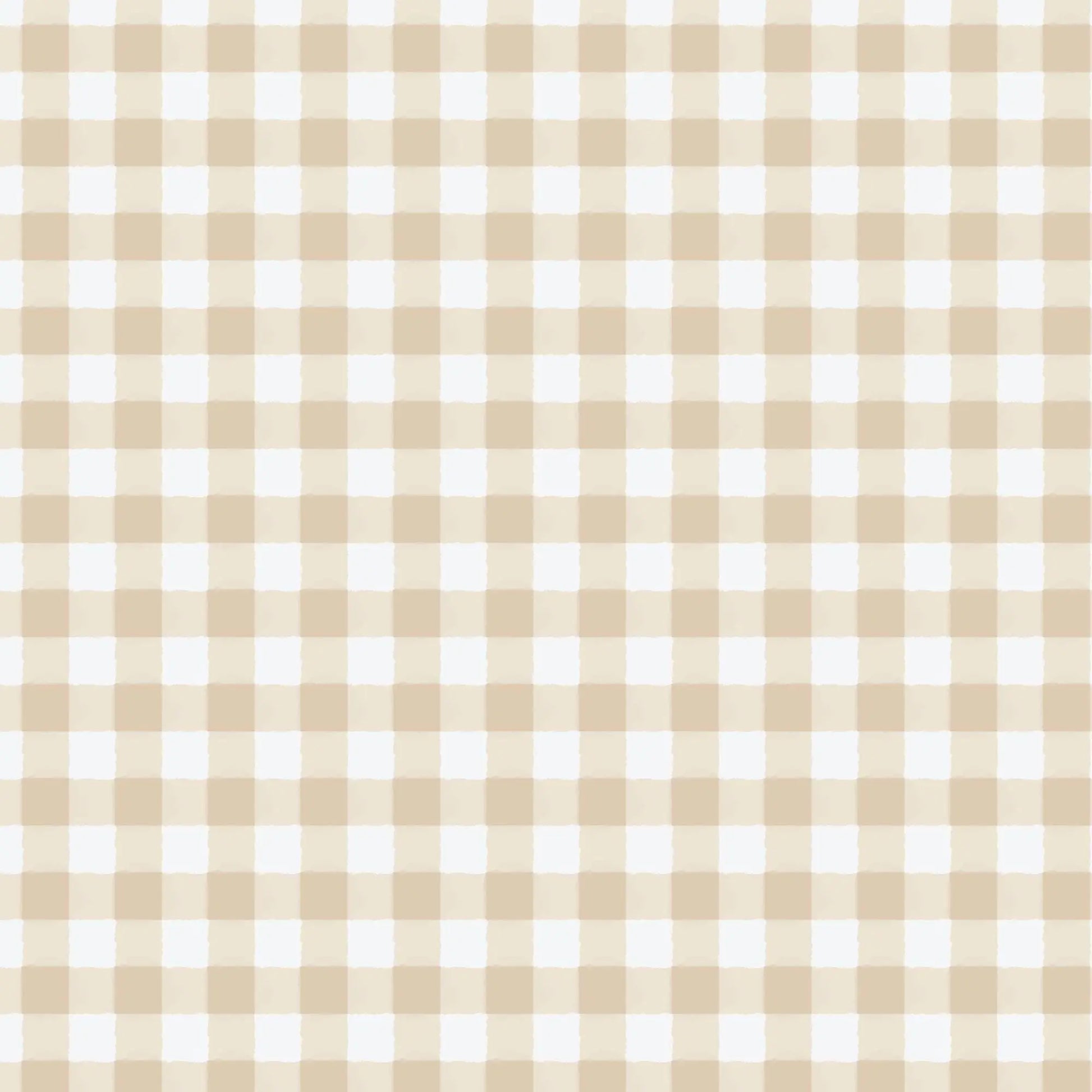 Gingham Sand Fabric by the Yard | Alison Janssen Jubilant | Cloud9 Organic Cotton | Neutral Check Quilt Fabric | 44 Inch Wide
