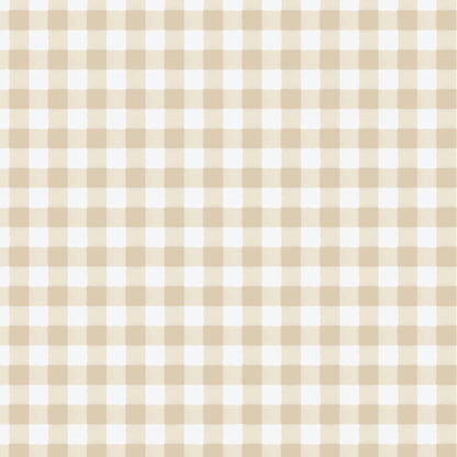 Gingham Sand Fabric by the Yard | Alison Janssen Jubilant | Cloud9 Organic Cotton | Neutral Check Quilt Fabric | 44 Inch Wide