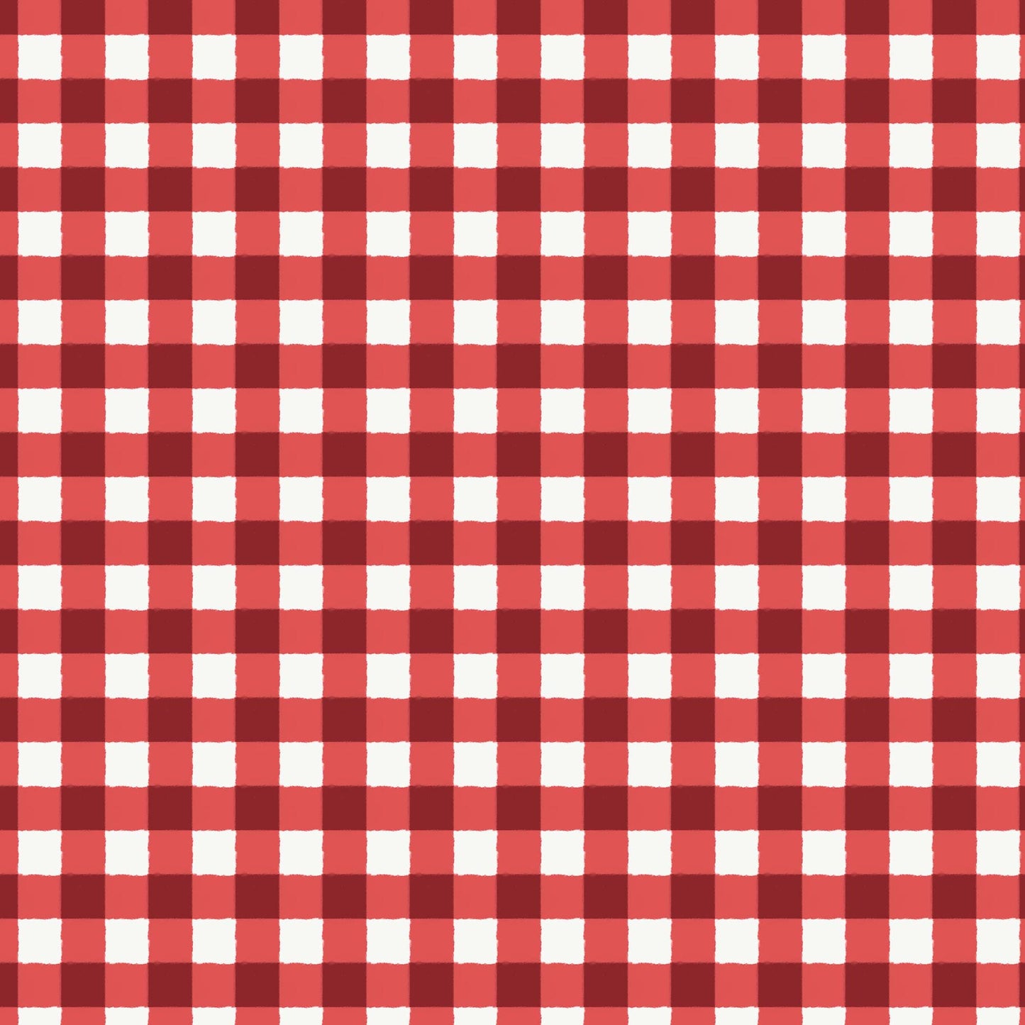 Gingham Red Fabric by the Yard | Alison Janssen Jubilant | Cloud9 Organic Cotton | Neutral Check Quilt Fabric | 44 Inch Wide