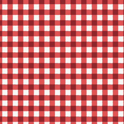 Gingham Red Fabric by the Yard | Alison Janssen Jubilant | Cloud9 Organic Cotton | Neutral Check Quilt Fabric | 44 Inch Wide