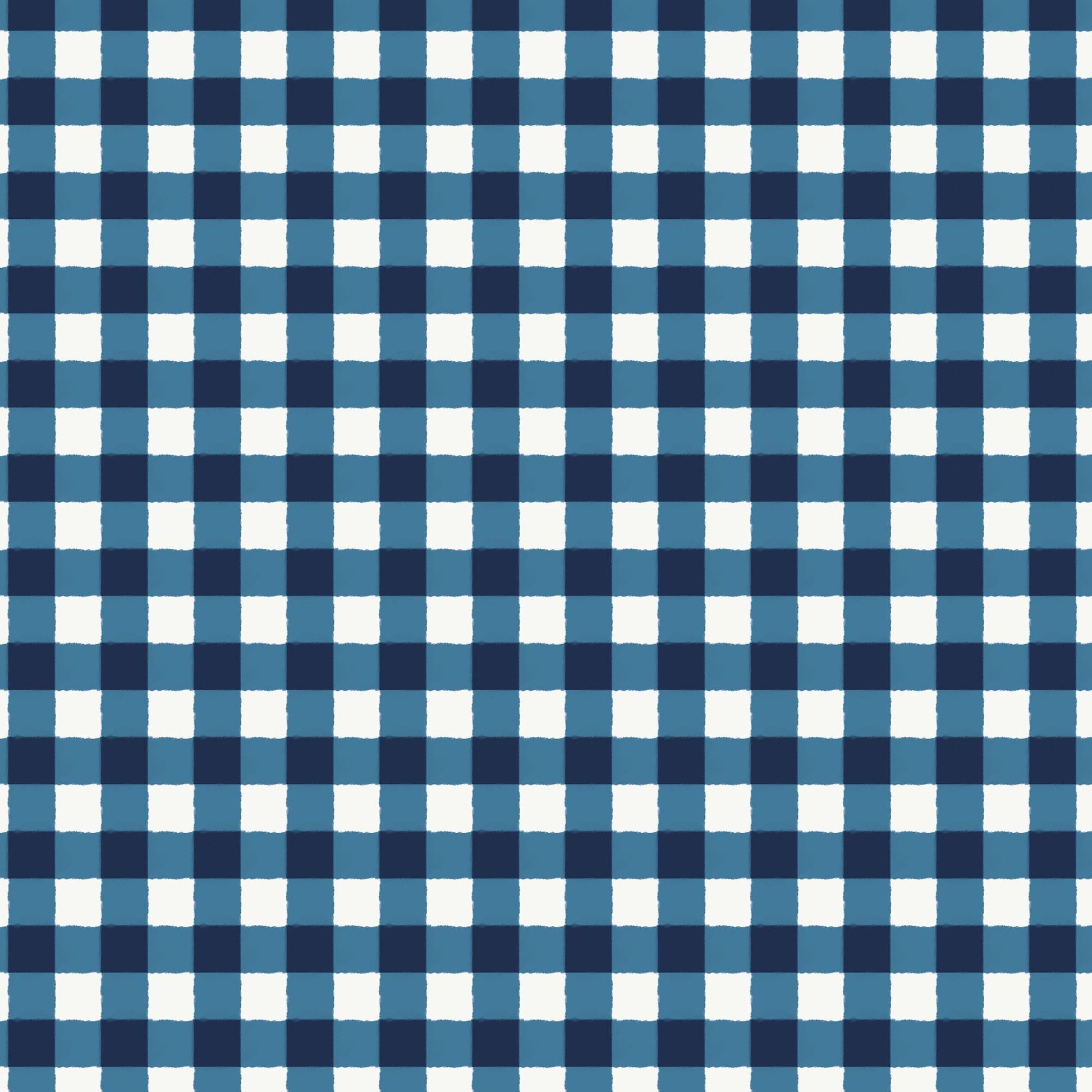 Gingham Blue Fabric by the Yard | Alison Janssen Jubilant | Cloud9 Organic Cotton | Blue Check Quilt Fabric | 44 Inch Wide