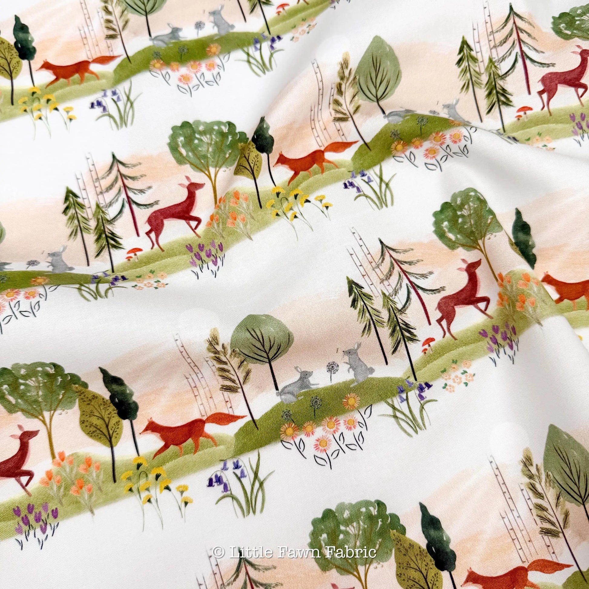 Woodland Reverie Fabric Bundle | Dear Stella by Fay Nye | Fox Deer Hedgehog Cotton Fabric | 4 Piece Fat Quarter or Half Yard Set