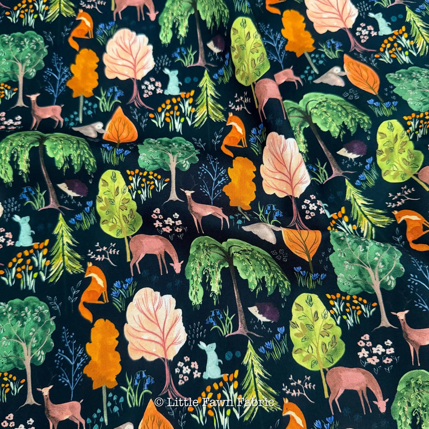 Woodland Reverie Fabric Bundle | Dear Stella by Fay Nye | Fox Deer Hedgehog Cotton Fabric | 4 Piece Fat Quarter or Half Yard Set