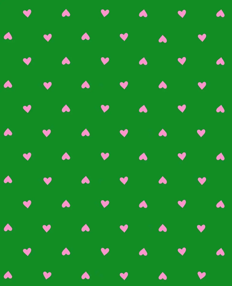 Ruby Star Society Trinketry Hearts Deep Verdant Fabric | Melody Miller Pink Hearts on Green | Quilting Cotton Half Yard or Yard