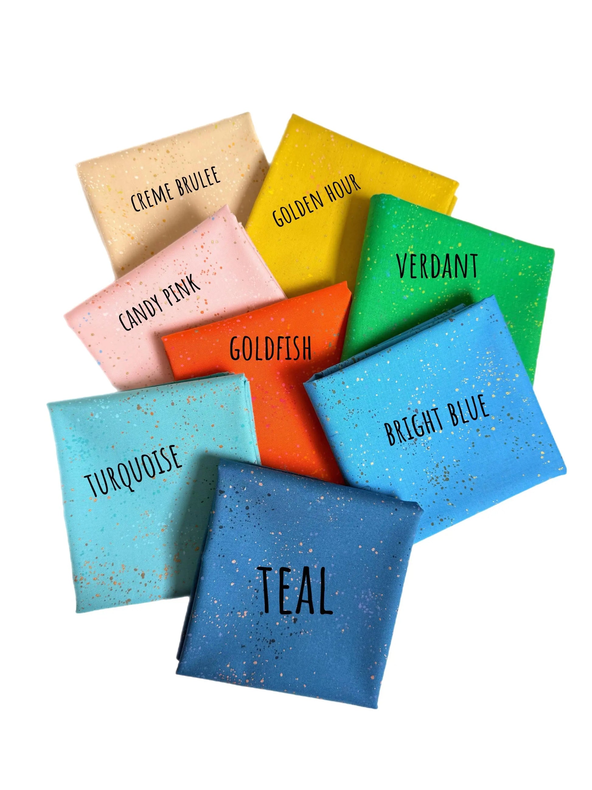 Ruby Star Society Trinketry 8-pc Coordinates Bundle | Speckled Cotton Candy Pink Verdant Goldfish | Fat Quarter or Half Yard Bundle