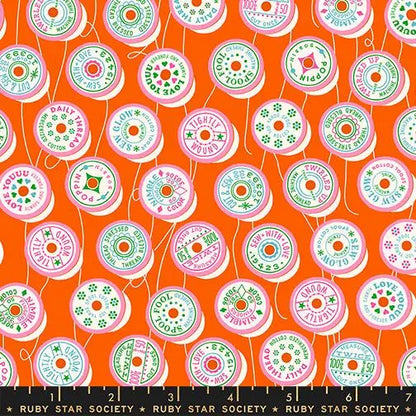 Ruby Star Society Trinketry Spools Goldfish Fabric | Melody Miller Retro Thread Spools | Quilting Cotton Half Yard or Yard