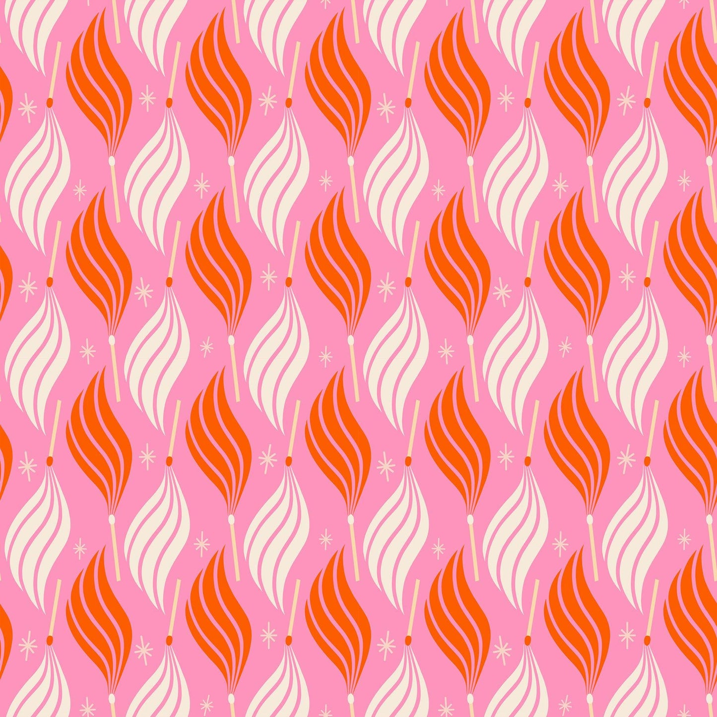 Ruby Star Society Trinketry Lit Flamingo Fabric | Melody Miller Match Flame Print | Quilting Cotton Half Yard or Yard