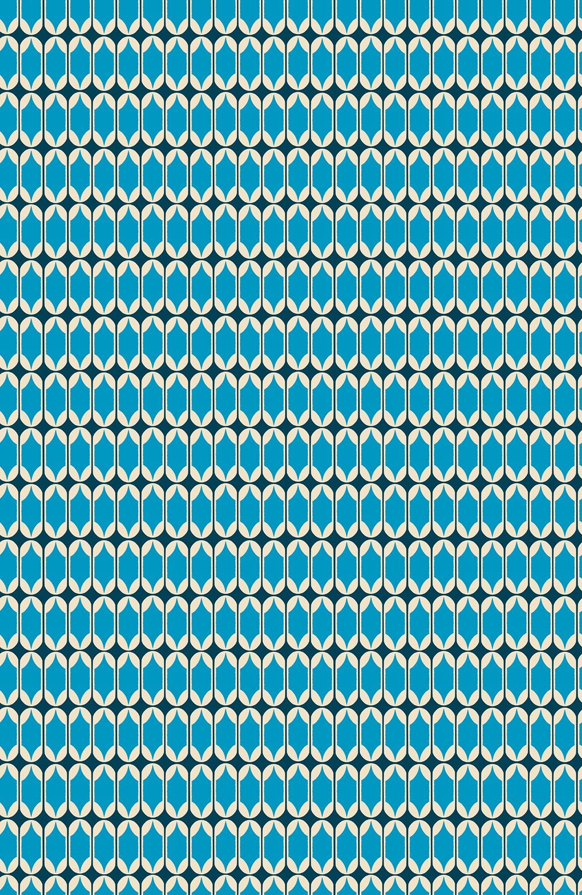 Ruby Star Society Trinketry Bright Blue Geometric Fabric | Melody Miller Retro Blender Print | Quilting Cotton Half Yard or Yard