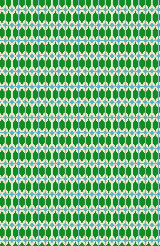 Ruby Star Society Trinketry Deep Verdant Geometric Fabric | Melody Miller Retro Blender Print | Quilting Cotton Half Yard or Yard