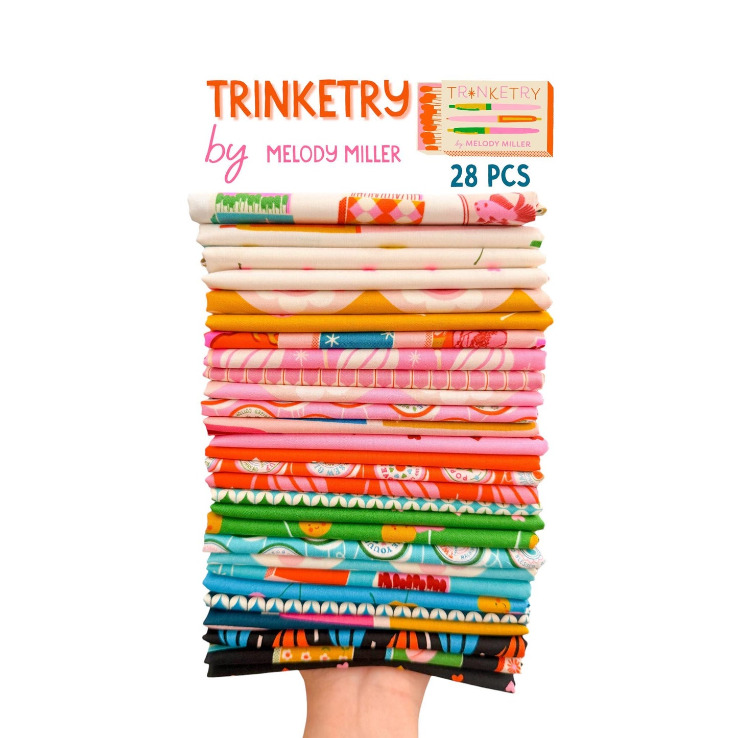 Trinketry Fabric Bundle – 28 Piece Fat Quarter Full Collection | Ruby Star Society | Melody Miller | Quilting Cotton Bundle