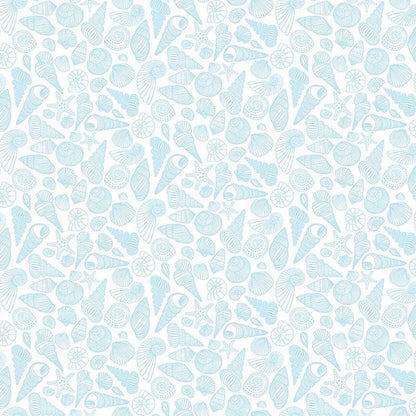Dear Stella Shell Yeah Fabric White | Wanderlust Collection | Coastal Seashell Cotton Quilt Fabric by the Yard | Beach Ocean Fabric
