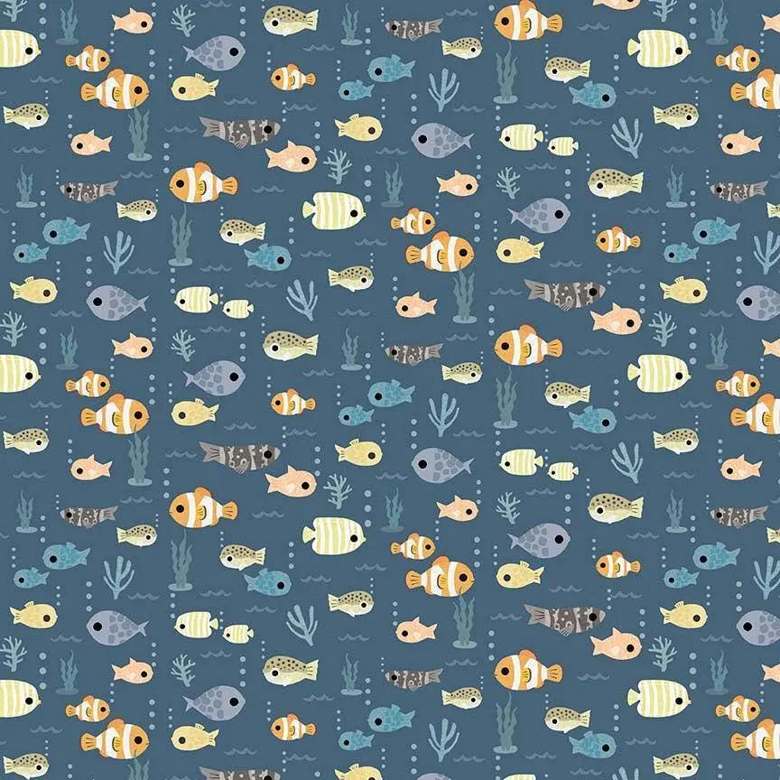Dear Stella Beyond the Sea Fabric Bundle | Coastal Calm 5 Piece Quilt Bundle | Fat Quarter or Half Yard Cotton Fabric Set