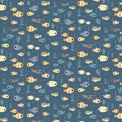 Dear Stella Beyond the Sea Fabric Bundle | Coastal Calm 5 Piece Quilt Bundle | Fat Quarter or Half Yard Cotton Fabric Set