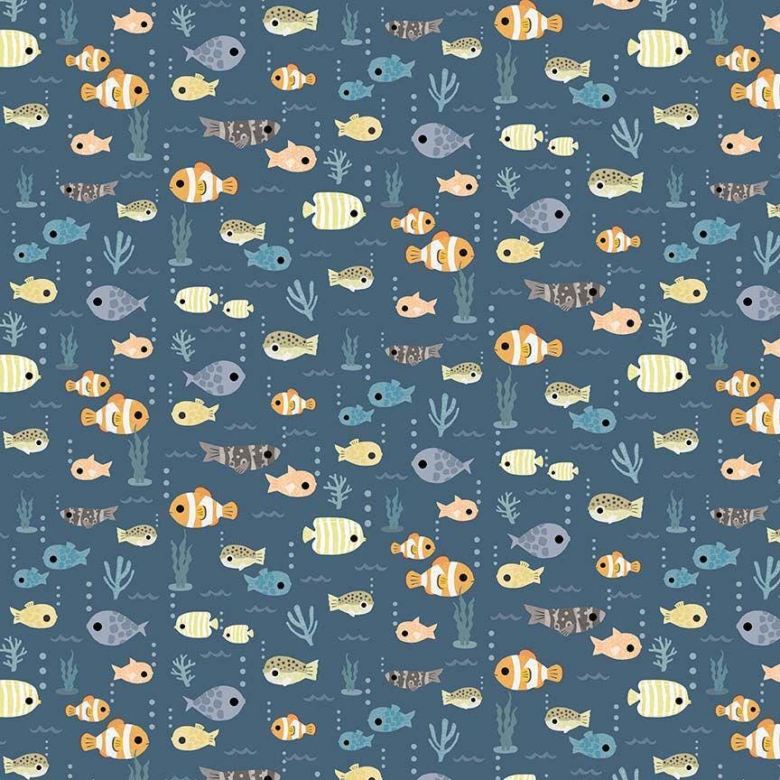 Dear Stella Beyond the Sea Fabric Bundle | Coastal Calm 5 Piece Quilt Bundle | Fat Quarter or Half Yard Cotton Fabric Set