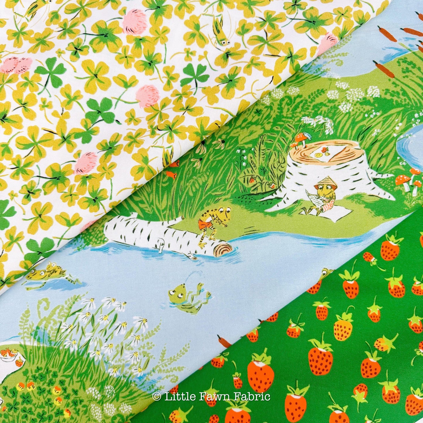 Heather Ross Meadow & Pond Fabric Bundle by Windham Fabrics | 10 Piece Quilt Bundle | Fat Quarter or Half Yard Cotton Fabric Set