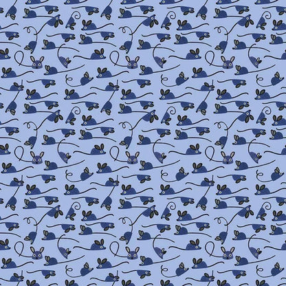 Mice Sky Cotton Fabric | Dear Stella Furruit Platter | Blue Blender Quilt Fabric | LEEZAWORKS | Modern Cotton Fabric