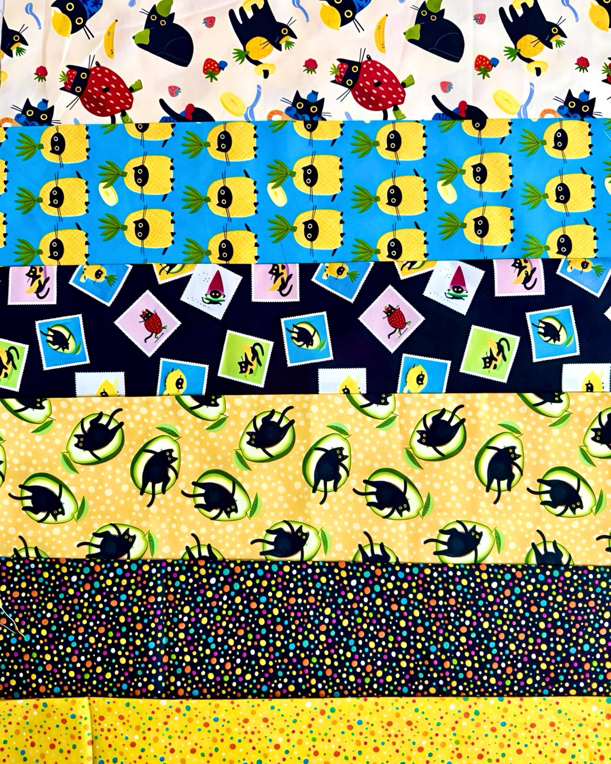 Fruity Kitty 6pc Fat Quarter Bundle
