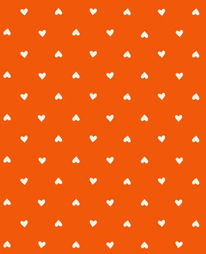 Ruby Star Society Trinketry Hearts Goldfish Fabric | Melody Miller Cream Hearts on Orange | Quilting Cotton Half Yard or Yard