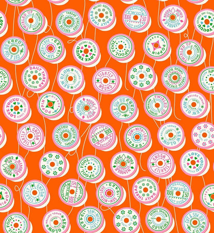 Ruby Star Society Trinketry Spools Goldfish Fabric | Melody Miller Retro Thread Spools | Quilting Cotton Half Yard or Yard