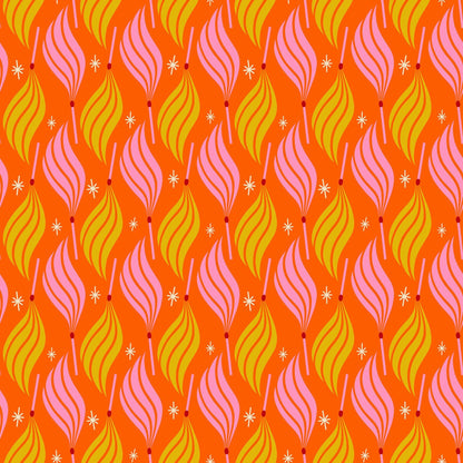 Ruby Star Society Trinketry Lit Goldfish Fabric | Melody Miller Retro Match Flame Print | Quilting Cotton Half Yard or Yard