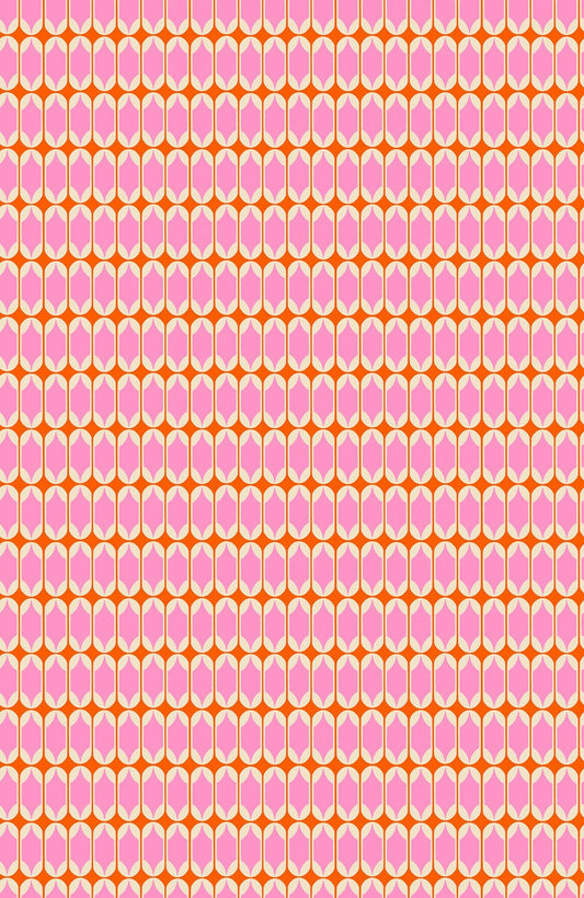Ruby Star Society Trinketry Flamingo Geometric Fabric | Melody Miller Retro Blender Print | Quilting Cotton Half Yard or Yard