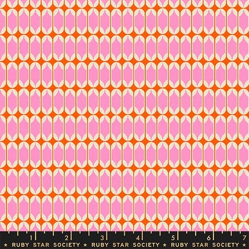 Ruby Star Society Trinketry Flamingo Geometric Fabric | Melody Miller Retro Blender Print | Quilting Cotton Half Yard or Yard