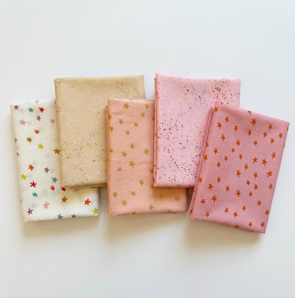 Peach Glow Fabric Bundle – Ruby Star Society Speckled & Starry – Fat Quarter or Half Yard Bundle – Peach Pink Quilting Fabric Set