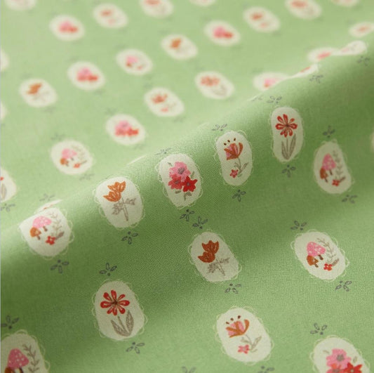 Prairie Dot Pistachio Fabric by Art Gallery Fabrics | Minimo Collection by Amy Sinibaldi | Green Floral Cotton | Cottagecore Quilting Fabric