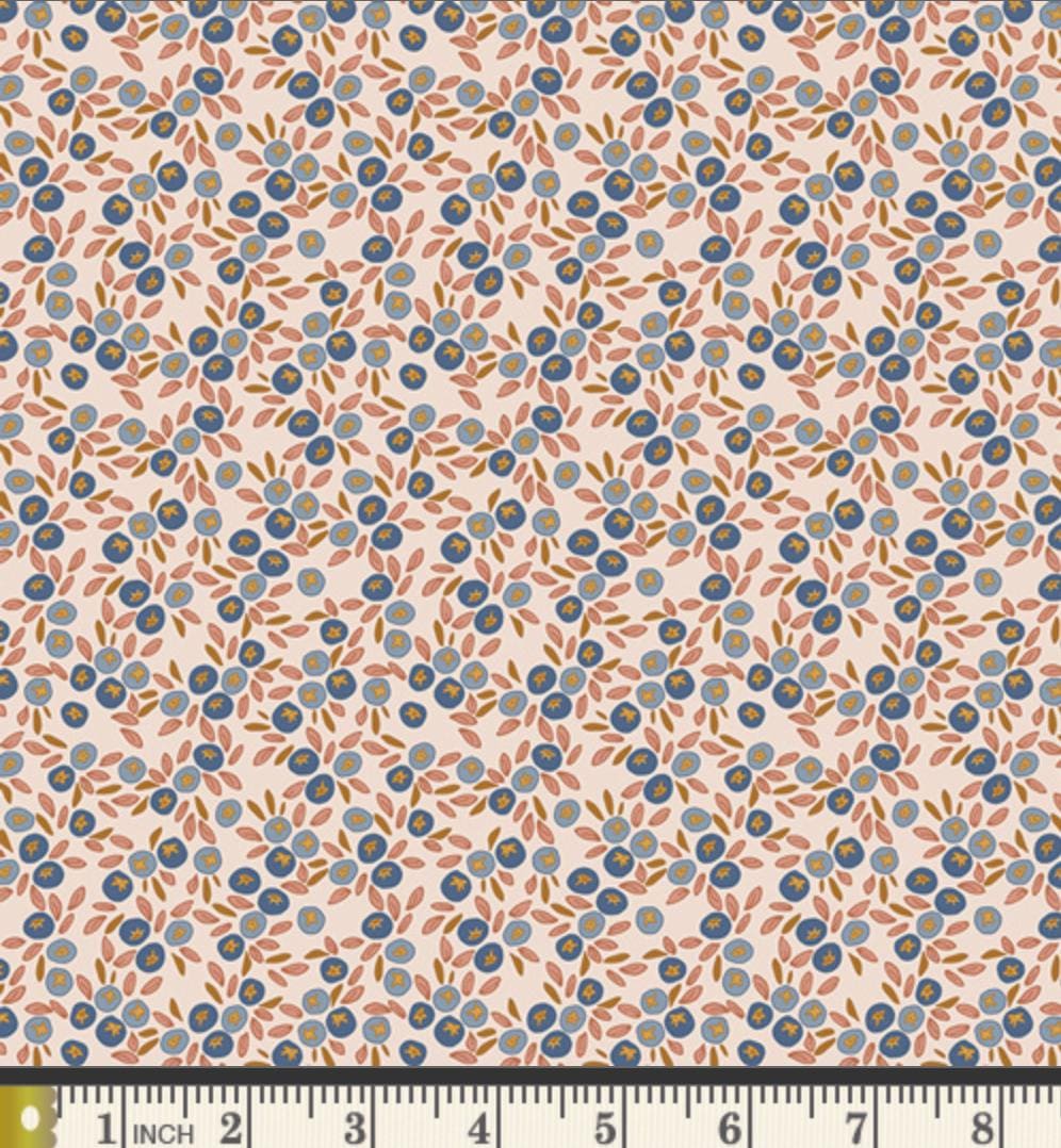 Blueberry Hill Fabric | Summer Homestead by Sewcial Bee Collective | Art Gallery Fabrics Blue Floral Cotton Fabric by the Yard