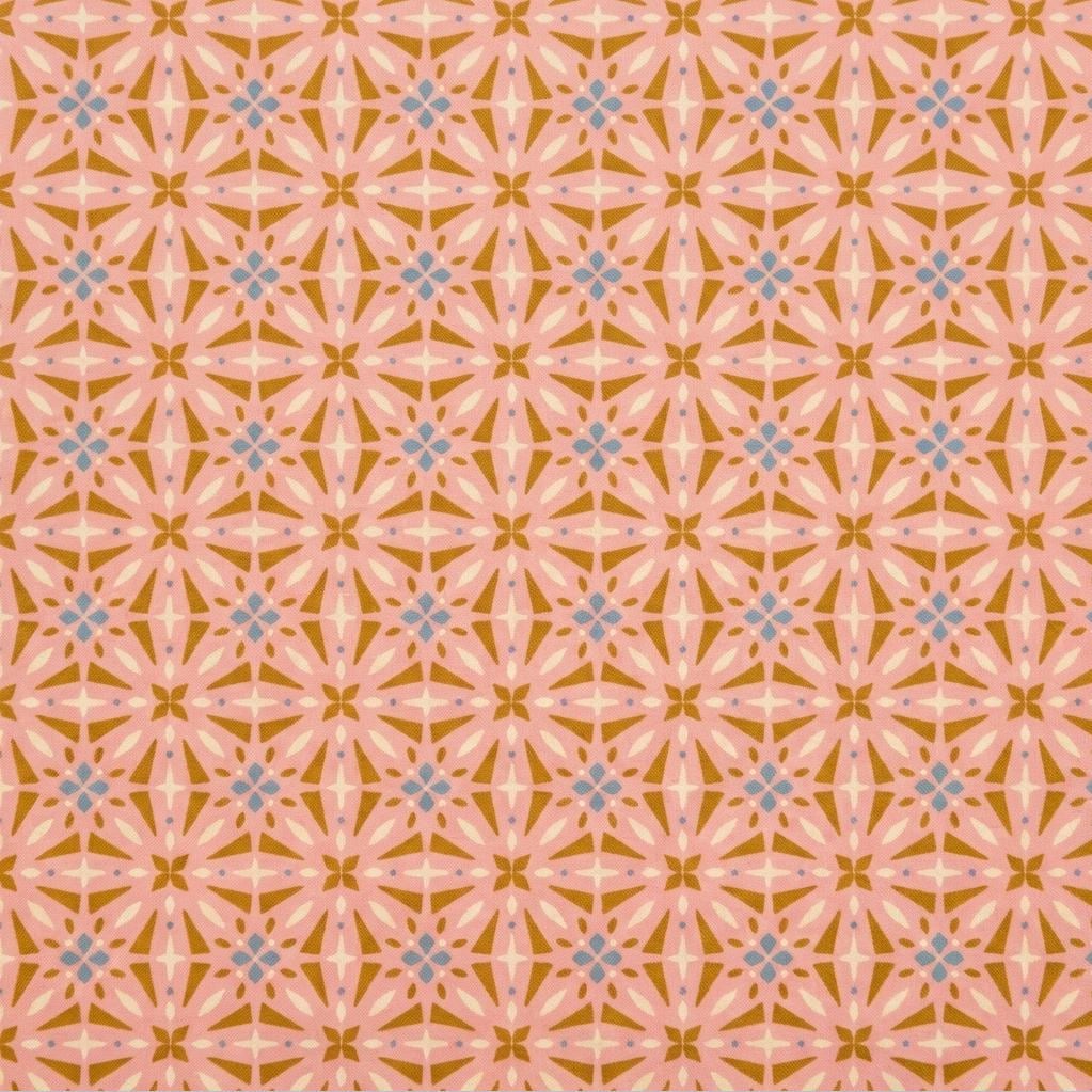 Farmhouse Kitchen Fabric Blush Tile | Summer Homestead by Sewcial Bee Collective | Art Gallery Fabrics Geometric Farmhouse Cotton Fabric