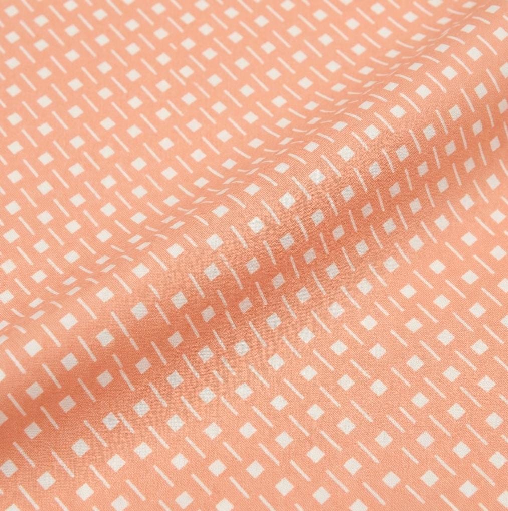 Sprouted Seedlings Fabric Peach Geometric Blender Print | Summer Homestead by Sewcial Bee Collective | Art Gallery Fabrics Cotton Fabric