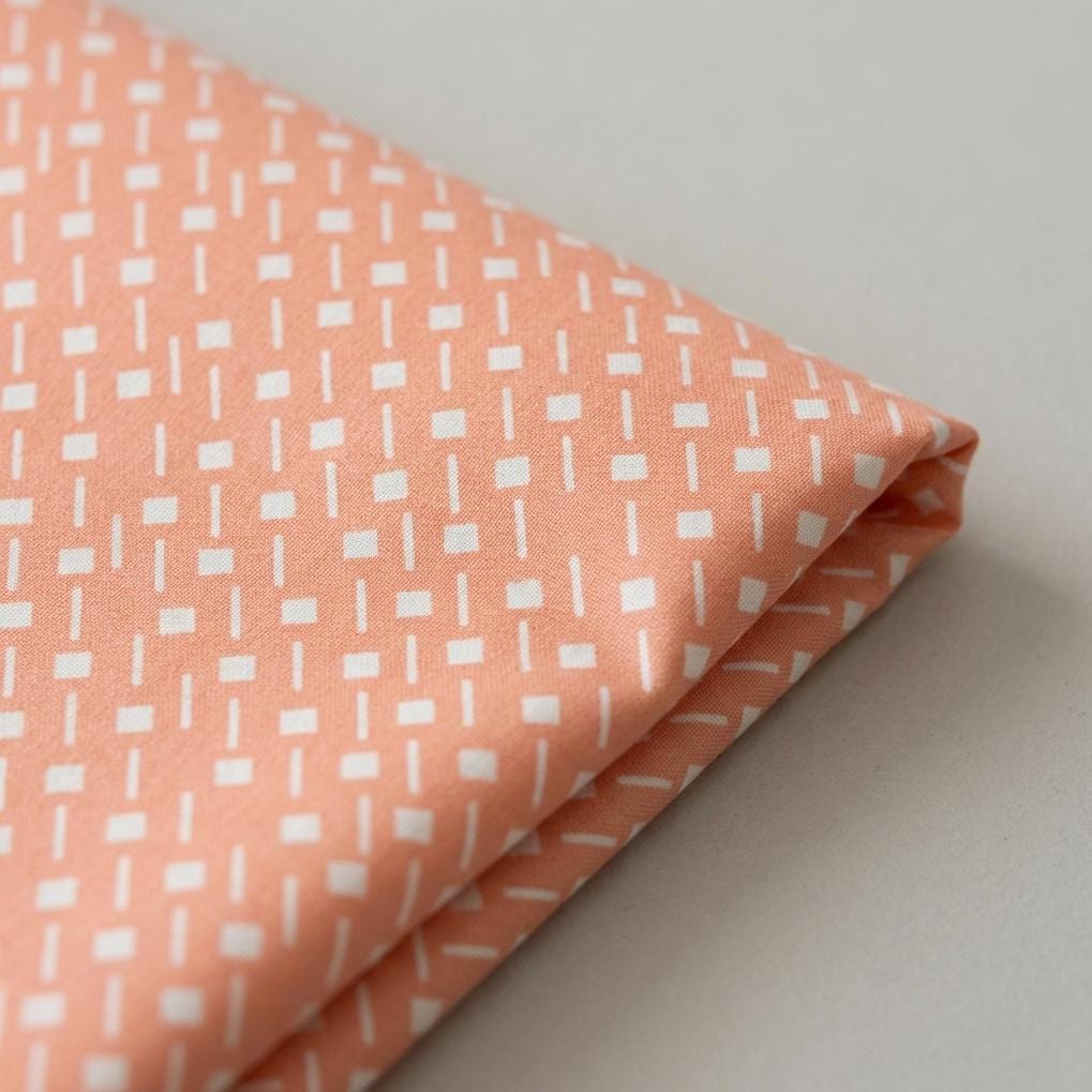 Sprouted Seedlings Fabric Peach Geometric Blender Print | Summer Homestead by Sewcial Bee Collective | Art Gallery Fabrics Cotton Fabric