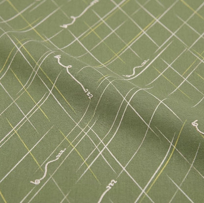 Bee Line Fabric Green Plaid Bee Stripe Print | Summer Homestead by Sewcial Bee Collective | Art Gallery Fabrics Cotton Fabric