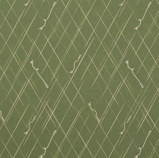 Bee Line Fabric Green Plaid Bee Stripe Print | Summer Homestead by Sewcial Bee Collective | Art Gallery Fabrics Cotton Fabric