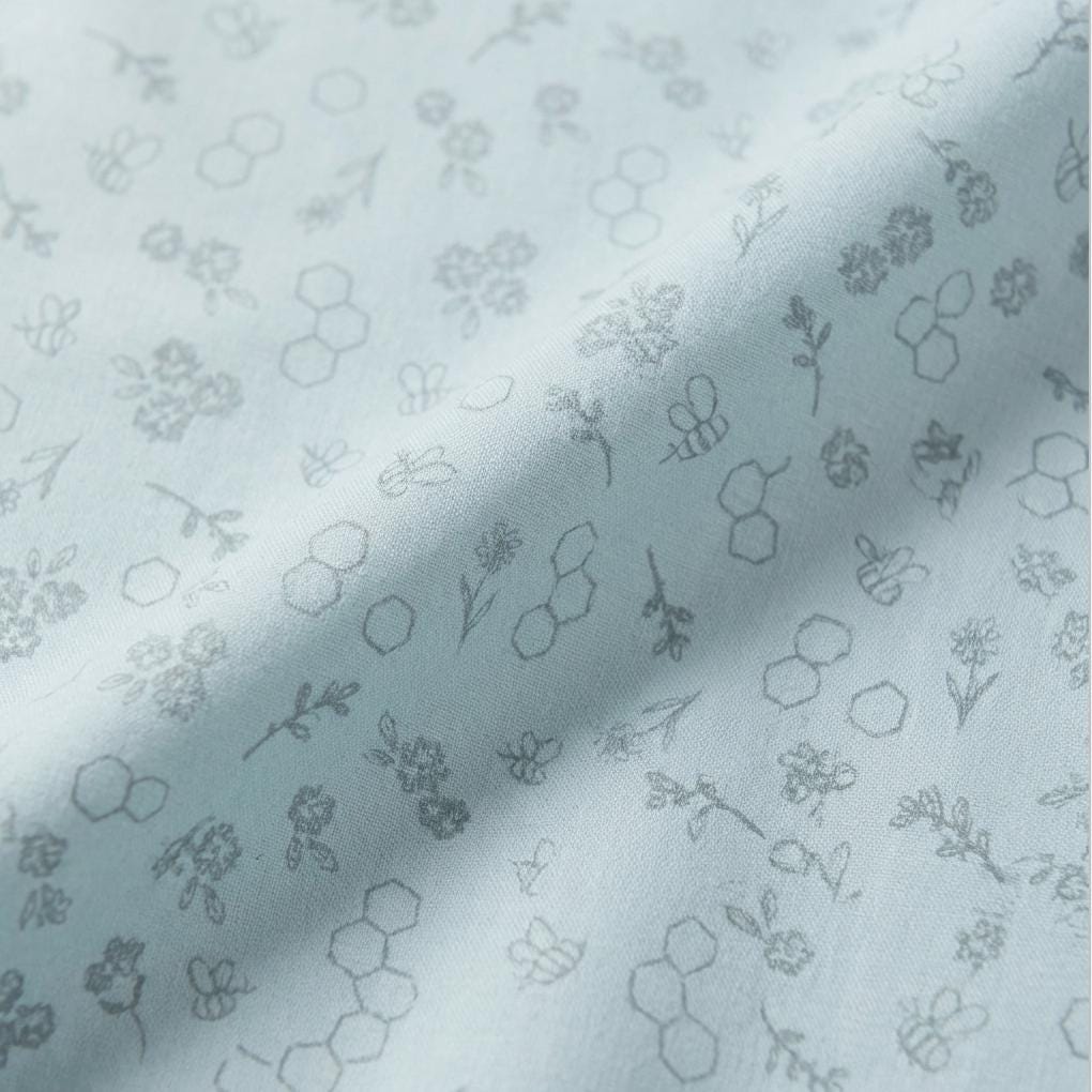 Bumble & Bloom Sky Fabric Bee Floral Low Volume Print | Summer Homestead by Sewcial Bee Collective | Art Gallery Fabrics Cotton Fabric