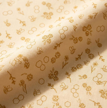 Bumble & Bloom Vanilla Fabric Low Volume Bee Floral Print | Summer Homestead by Sewcial Bee Collective | Art Gallery Fabrics Cotton Fabric